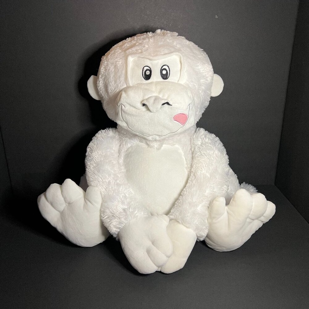 Nanco Hangable Large White Gorilla Plush Stuffed Animal Toy w/ Velcro Hands 17"